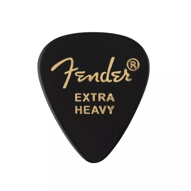 FENDER 351 Shape Premium Picks, Extra Heavy, Black, 12 Count