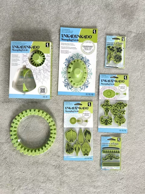 Inkadinkadoo Stamping Gear Kit, Mixed Craft Rubber Stamping Tools And Stamps