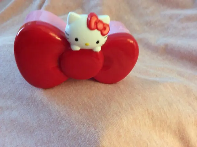 Hello Kitty Bow shaped Trinket box Plastic mirror inside 2018 McD Cute!