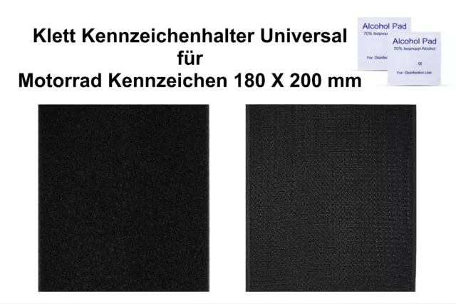 1x Klett Kennzeichenhalter Rahmenlos für Motorrad Kennzeichen 180 X 200 mm