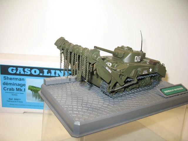SOLIDO, char sherman démineur T1 E3 militaire D.days normandie, gaso line