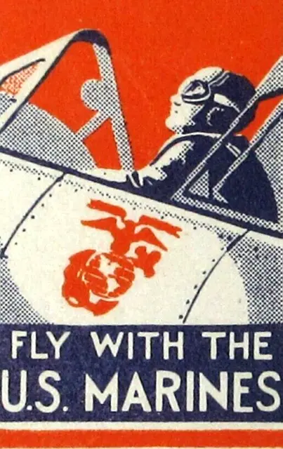 WWII USMC MARINE Corps Pilot Fly with the Marines Poster Stamp Home ...