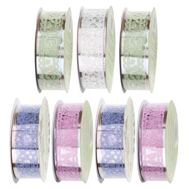 7 Rolls glitter washi tape lace ribbon applique diary masking tape Tapes Washi