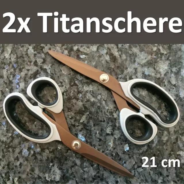 QMBasic 2-er Scheren Set Haushalt Küchenschere | Precision Pro Titanium Schere