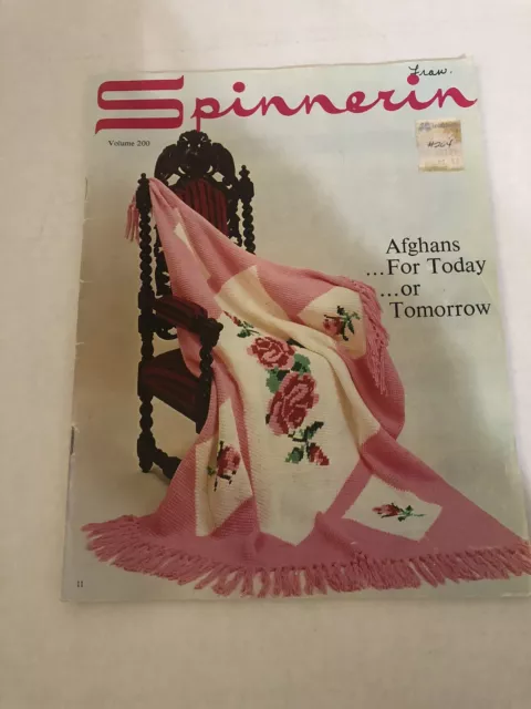 Vintage 1970 Spinnerin Vol 200 Afghans Stitch For Today or Tomorrow Paperback