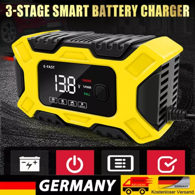 Auto Battery Charger 12V6A Car Battery Charger for Motorcycle Car (EU)