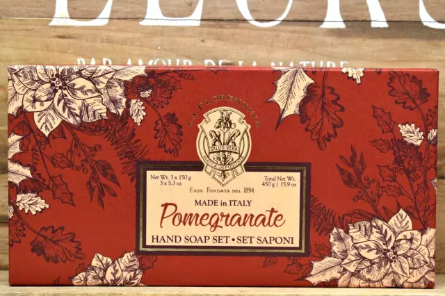 La Florentina Pomegranate box of 3 Hand Soap Set