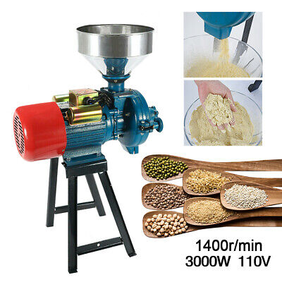 Electric Grinder Mill Grain Corn 3000W Wheat Feed Flour Wet & Dry Cereal Machine