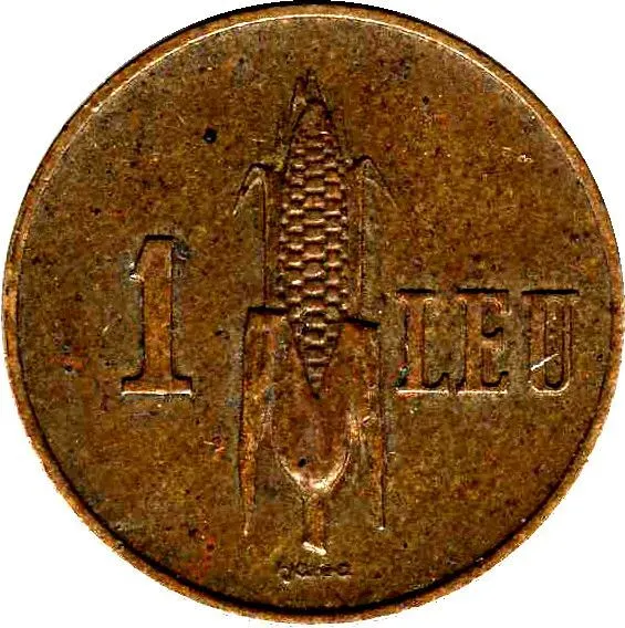 Romanian Coin 1 Leu | Corn | Romania | 1938 - 1941