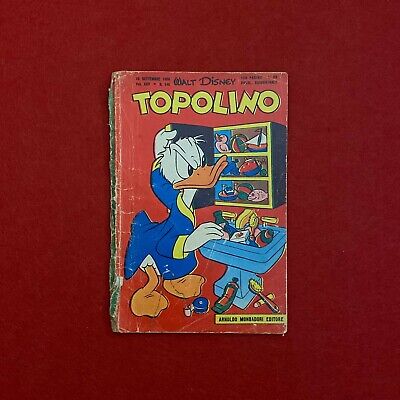 Copertina Topolino-Fumetto-Vintage-Numero 146-Anno 1956-Da Recupero-Usato-
