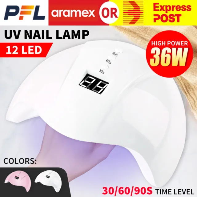36W LED Nail Lamp Gel Nail Polish Dryer Timer Light Fast UV Curing Auto Sensor