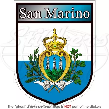 SAN MARINO Sammarinese Scudo Adesivo in Vinile per Auto 100mm (4") Sticker