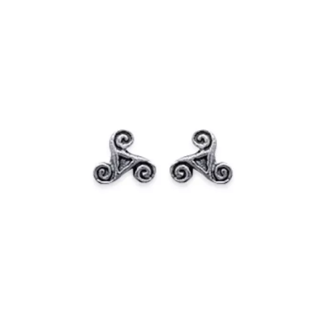 Boucles d'oreilles clous puces croix bretonne Triskell 5 mm - argent massif 925