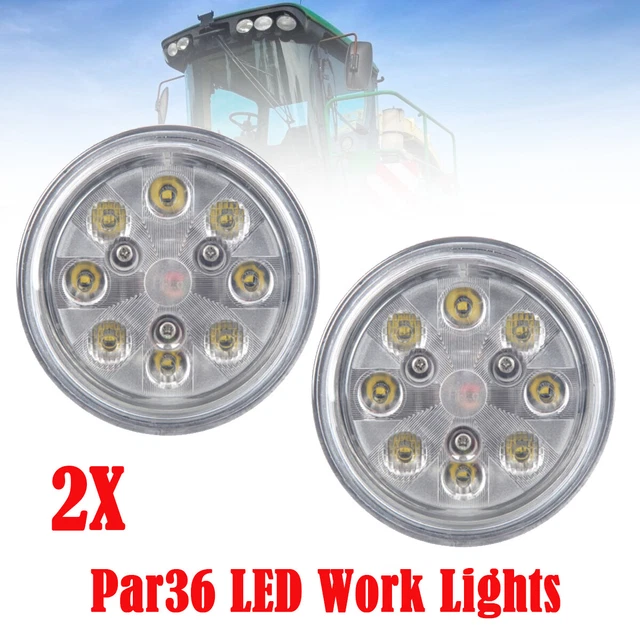 2x Par 36 24W LED Work Light Hi/Lo Beam Tractor Lights RE25126 For John Deere
