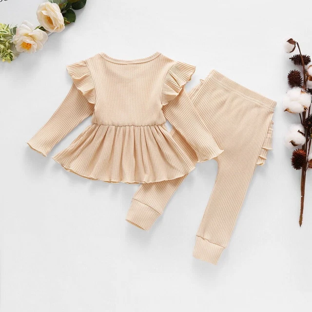 2 pz tuta arricciata arricciata pantaloni pantaloni set abbigliamento 4