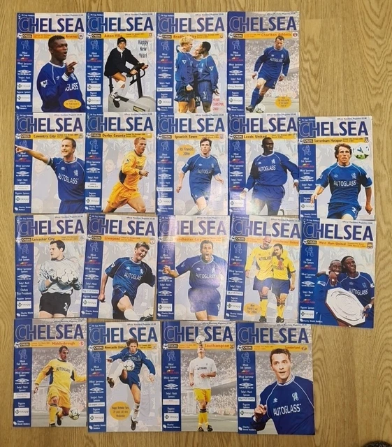 CHELSEA FC FOOTBALL Programmes 2000 2001 Season Bundle Of 18 Premier