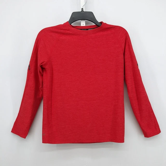 Russell Shirt Boys Size Large 10/12 Red Fit Athletic Dri-Power 360 Long Sleeve