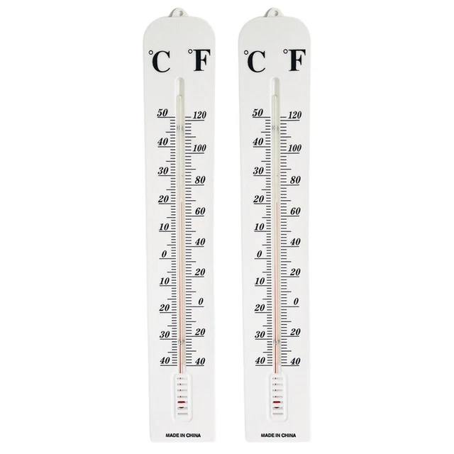 2Pcs Indoor Outdoor Jumbo Thermometer Temperature Wall Hanging Room Sensor 40cm