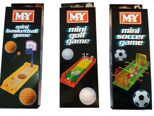 Table Top Mini Sports Games Travel Golf Basketball Soccer Football  All 3 Games