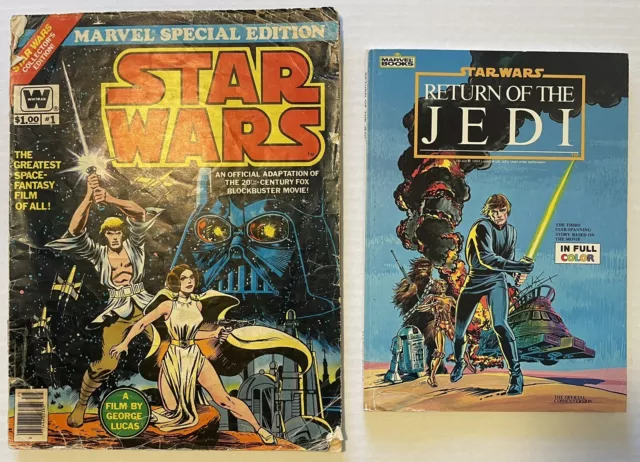 Star Wars Lot Of 2 Comics #1 Marvel Treasury Return Of The Jedi Comic Book 1977