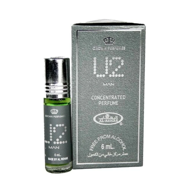 Aceite de perfume de larga duración Al Rehab para hombre U2 rollo en cada conjunto de 6 ml