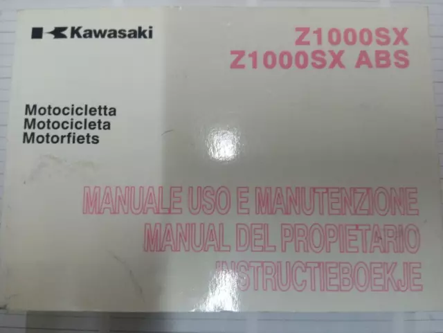 Manuale Uso E Manutenzione Kawasaki Z1000Sx - Z1000Sx Abs 2011