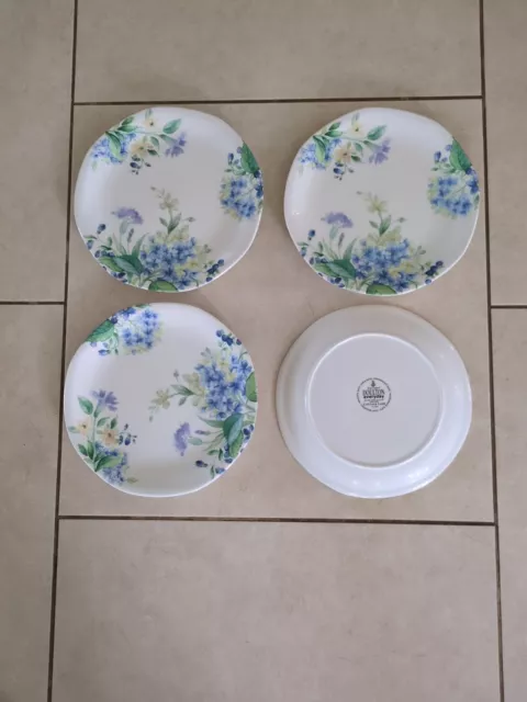 Royal Doulton Every Day Blue Floral "Cottage Lane" Dinner Plates Set Of 4