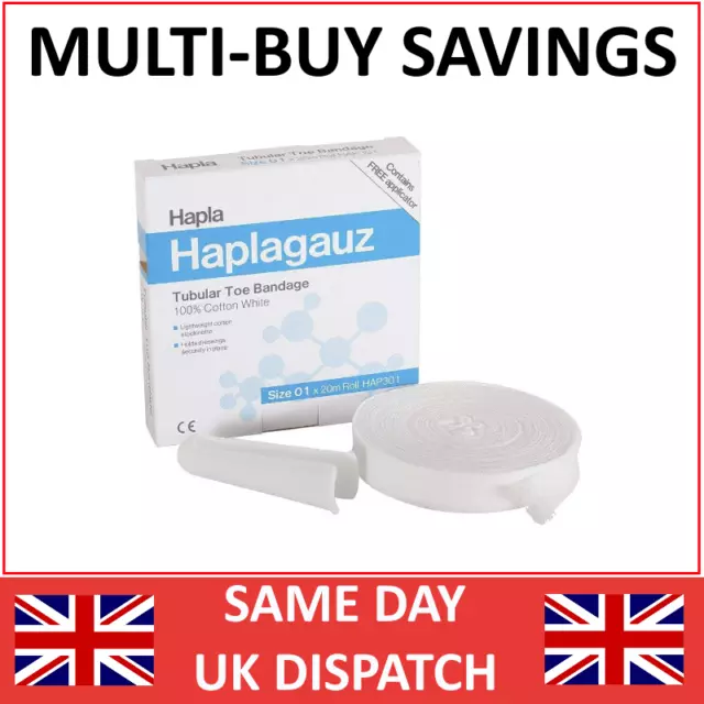 Haplagauz Tubular Bandage Finger Toes Including Applicator 20M Size 00 01 or 12