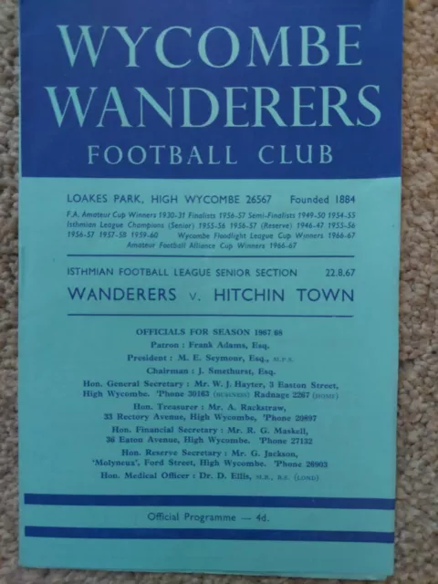 67/8 Wycombe Wanderers vs Hitchin Town (Isthmian League)