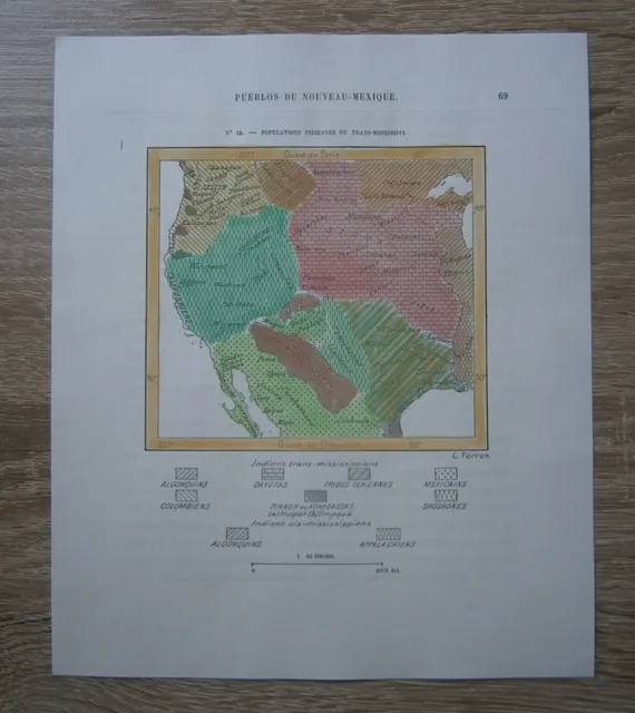 1892 Perron map: Indian populations west of Mississippi, #15