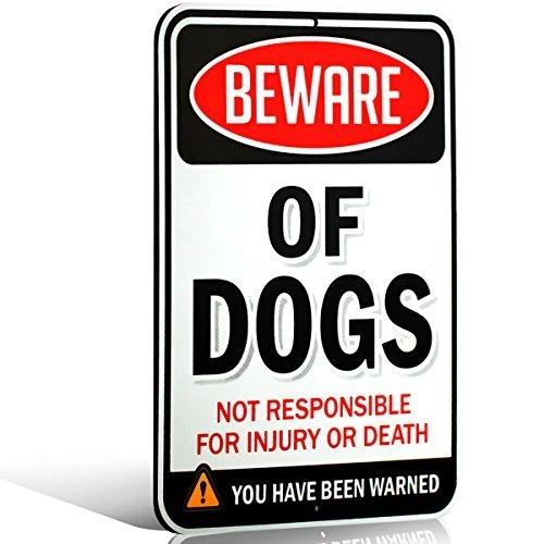 Beware of Dog Sign - Rectangle Dibond Aluminum 11 X 8 Dog Sign - Beware of Dog