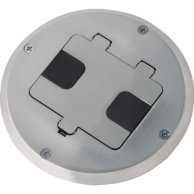 Hubbell Nickel 5.6 In. x 5.9 In. Floor Box Outlet Kit 6239NI Hubbell 6239NI
