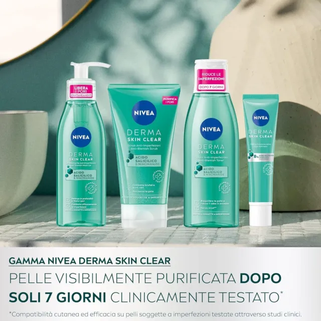 NIVEA Derma Skin Clear – Special Pack Kit Anti-Imperfezioni, Set da 4 – Gel Dete