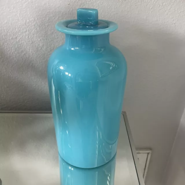 Antique 19th Century French Blue Opaline Glass Vase/urne