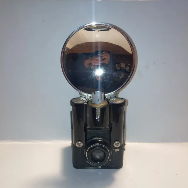 Vintage 1950's Kodak Flash Brownie Six-20 Box Camera & Flash Holder Unit