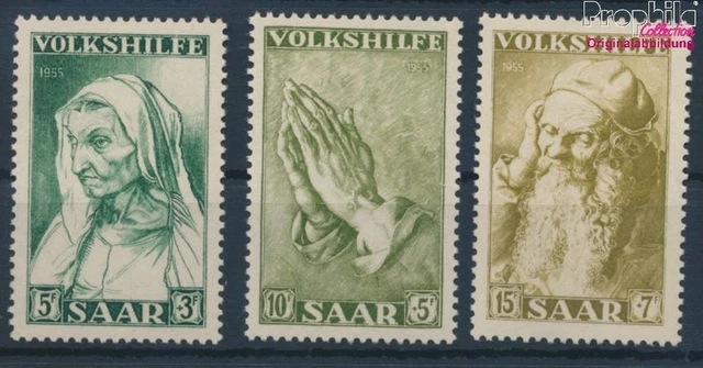 Briefmarken Saarland 1955 Mi 365-367 postfrisch Kunst (10214557