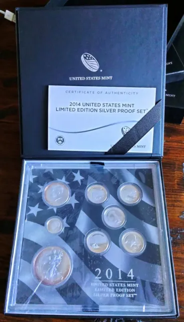 2014 Limited Edition Silver US Mint Proof Set w/ Box COA!!