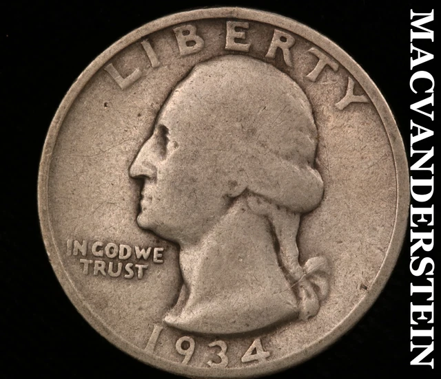 1934 Washington Quarter-Scarce Better Date #N9604
