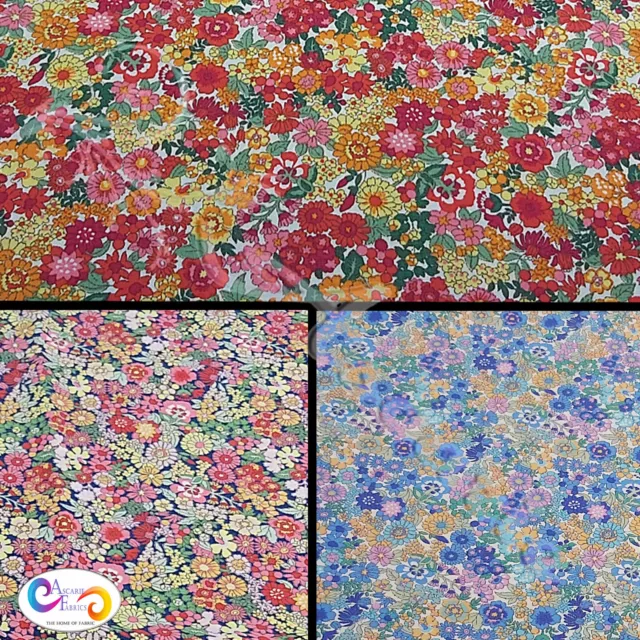 Cotton Poplin Floral Vintage Retro Fabric Dressmaking Japanese Printed 44" Wide