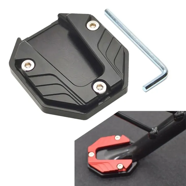 Kickstand Extender Foot Side Stand Extension Pad Support Plate Motorcycle Black