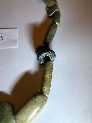 Pre Columbian Mayan AUTHENTIC JADE BEADS (34) Pieces Jade  fromTomb Shaft Find 3