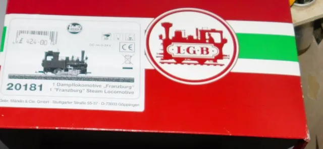 Lgb 20181 Franzburg Dev 0-4-0T Steam Loco Kadees Fitted.  G Scale