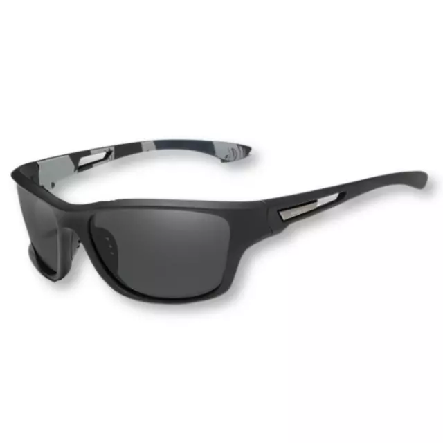 Kingseven Men's Lightweight Wraparound Polarised Sunglasses Matte Black UV400