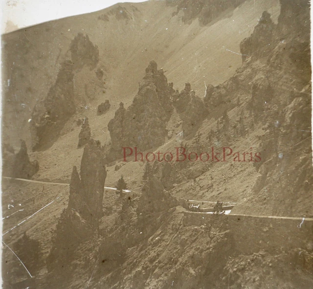Montagne c1910 Photo Plaque de verre Stereo Vintage V33L6n2