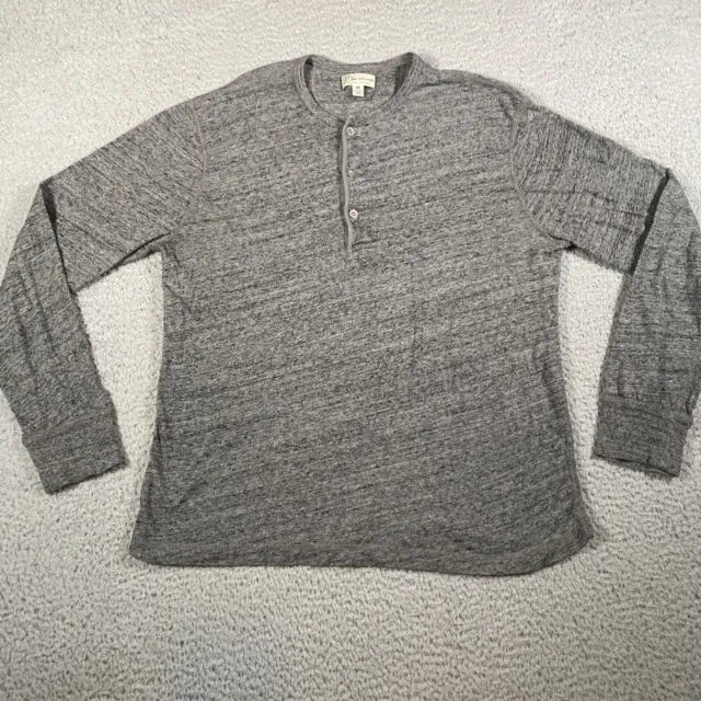 J.Crew Knit Goods Henley Shirt Men's Medium Slim Gray Long Sleeve