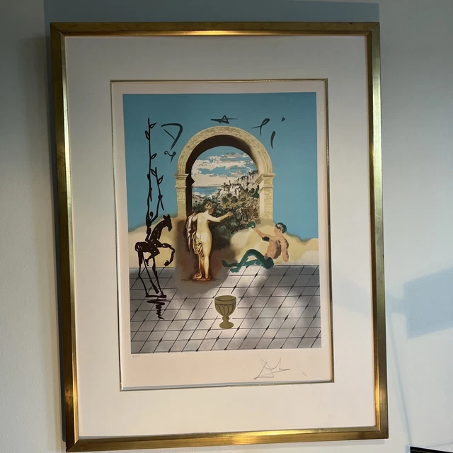 SALVADOR DALI Gateway to the New World Hand signed Dali Discovers America Litho.