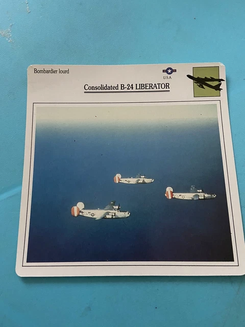 Carte de Collection Bombardier Lourd Consolidated B-24 LIBERATOR
