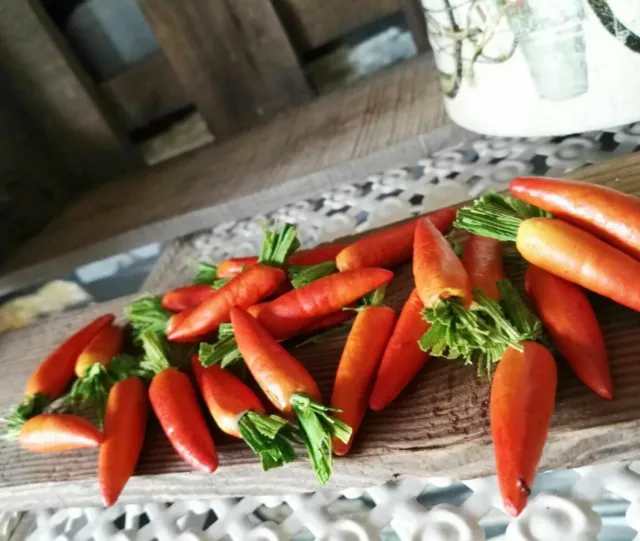 24 x Möhren Mini Karotten Deko 4 cm Obst Attrappen Dekoration Gemüse Kunstgemüse