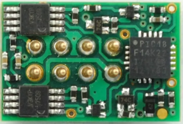 TCS DP2X-UK ~ DCC Motor Decoder ~ 8 Pin Plug ~ Rotated 90° ~ NEM652 NMRA ~ 1287