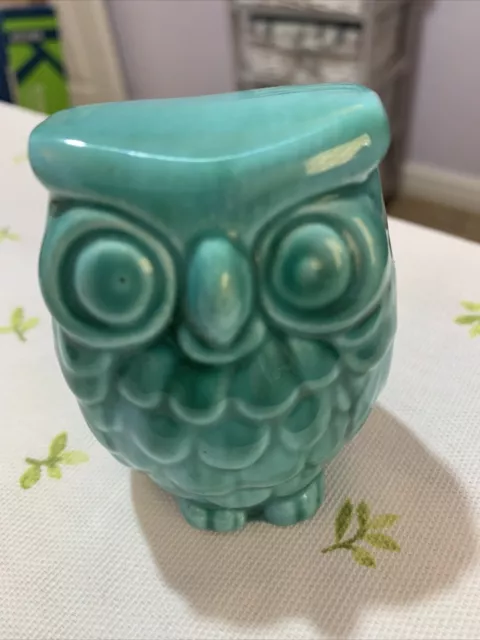 Turquoise Ceramic 7cm tall ceramic owl